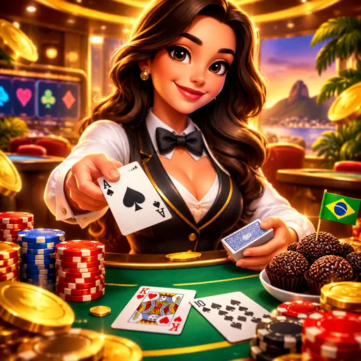 Cartas de blackjack sobre a mesa de jogo