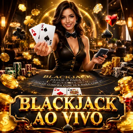 Mesa de blackjack ao vivo com crupiê distribuindo cartas
