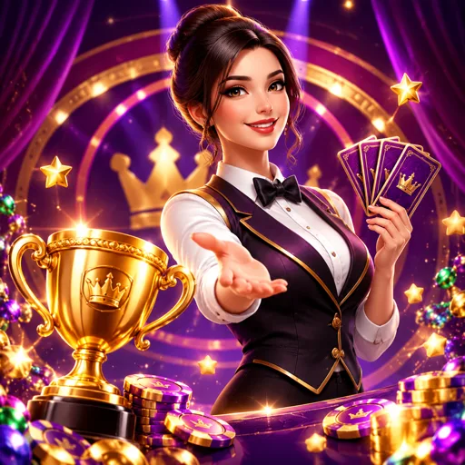 Palco de game show ao vivo com roda premiada e apresentador